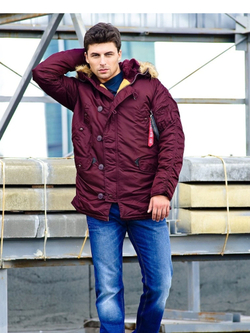 Slim Fit N-3B (бордовая - maroon/orange)