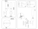 LH53254 BS/FR латунь/белый матовый E14 max 40W 110*100*400