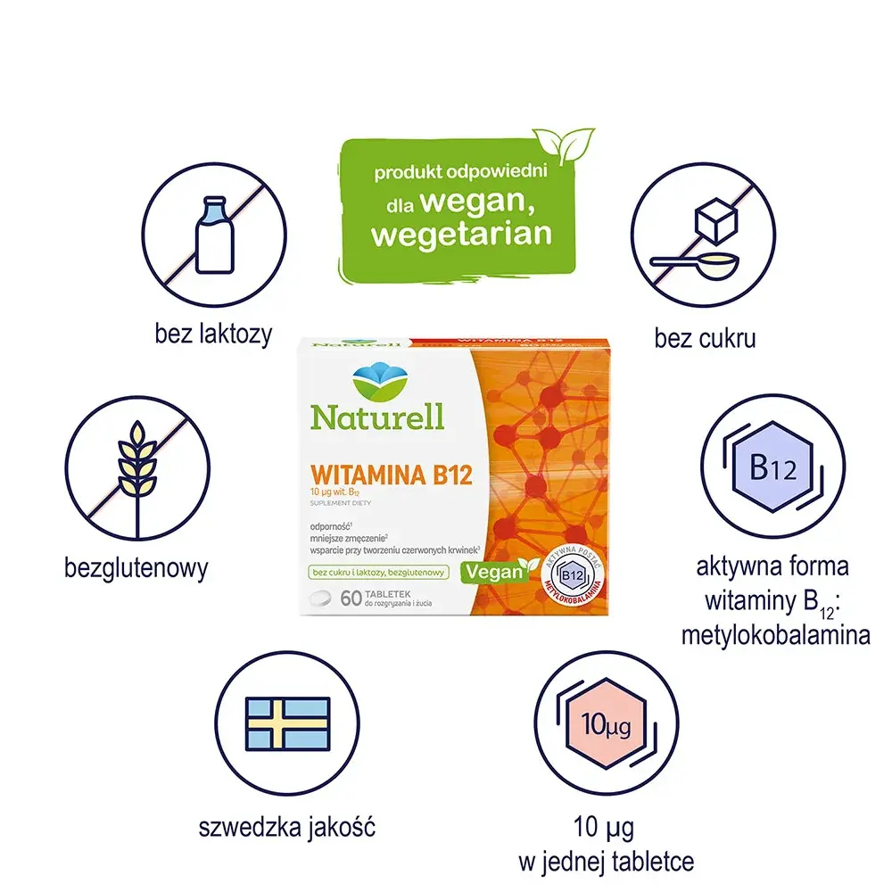 Диетическая добавка Naturell Vitamin B12, 60 таблеток