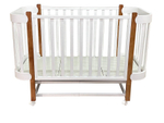Кроватка детская Антел Solnyshko белый/бук продольный маятник