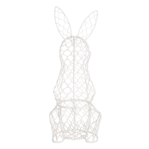 Корзинка декоративная "Кролик" белая 12x14x39см