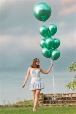 Шар (12''/30 см) Reflex, Зеркальный блеск, Аврора грин (932), хром, 12 шт.