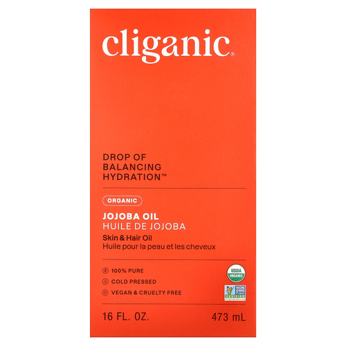 Cliganic, органическое масло жожоба, для жирной и комбинированной кожи, 473 мл (16 жидк. унций)