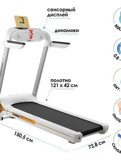 Беговая дорожка электрическая ONLITOP-MINI MAGIC, 150,3 х 81 х 129,6 см