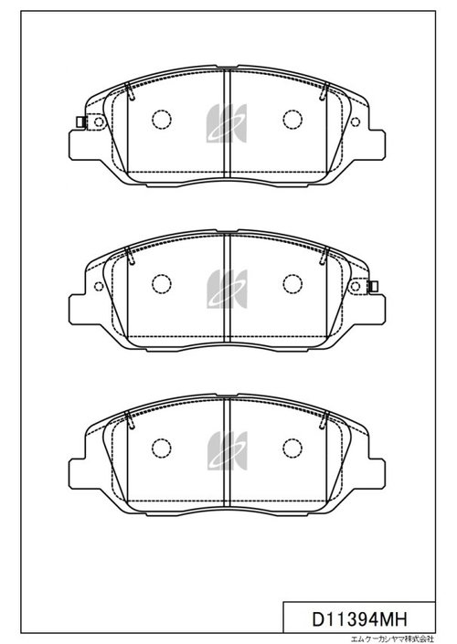 Дисковые тормозные колодки KASHIYAMA (противоскрипная пластина в компл.) D11394MH