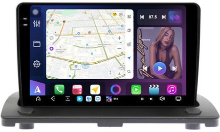 Магнитола для Volvo XC90 2002-2014 (рамка 9 наверх) - FarCar GX173M монитор 9.5" 2K QLED на Android 14, TS20, 6+128Гб, CarPlay, 4G SIM-слот