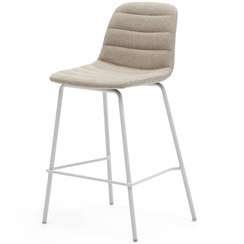 Полубарный стул Zunilda, бежевый с белыми ножками