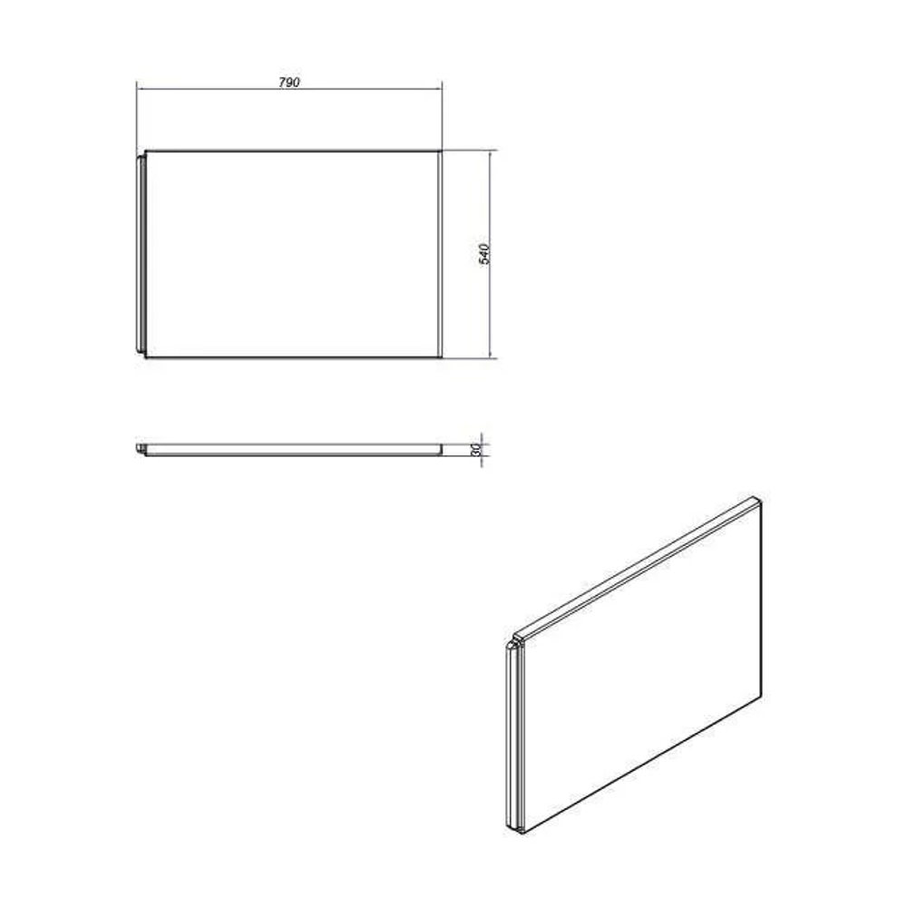 Панель для ванны боковая VIRGO 80 белый