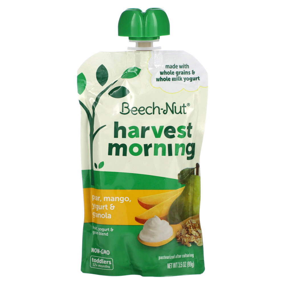Beech-Nut, Фрукты, смесь йогурта и злаков, Harvest Morning, для детей от 12 месяцев, груша, манго, йогурт и гранола, 99 г (3,5 унции)