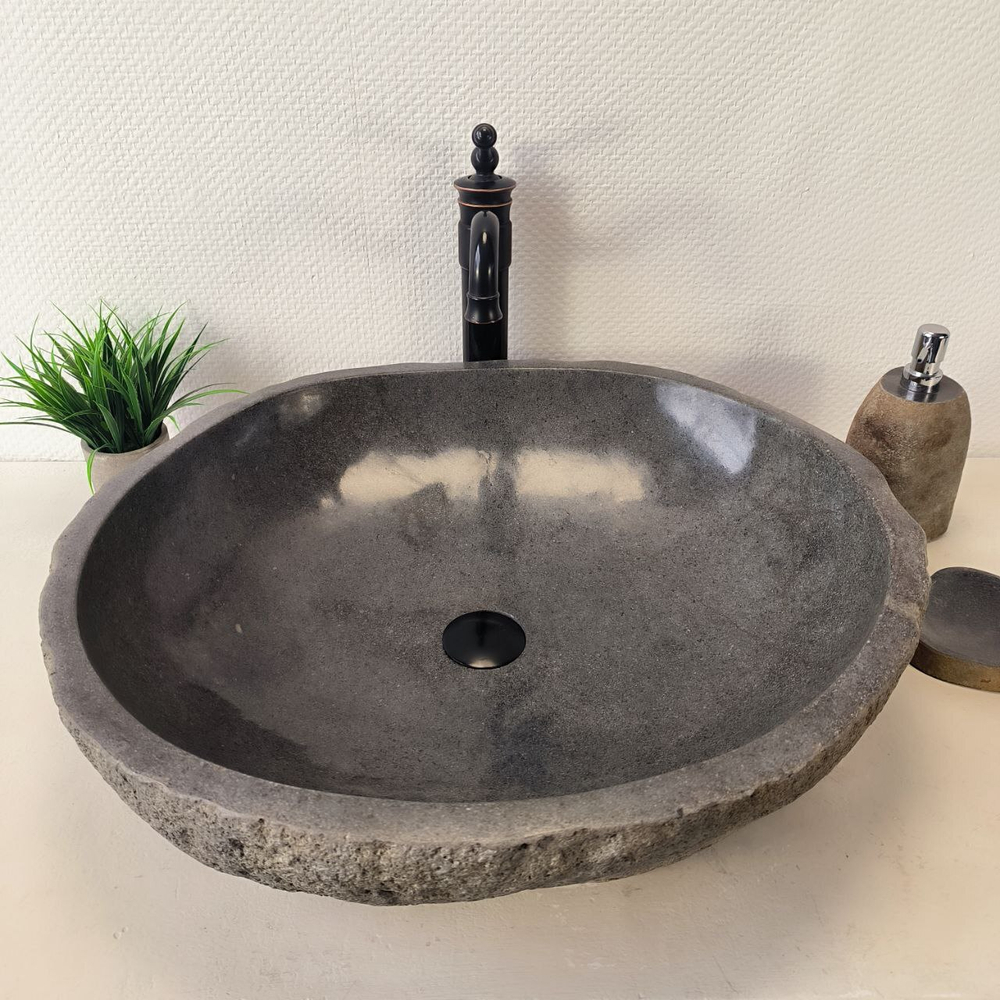 Раковина из речного камня RS-66039 61х54х15 из натурального камня