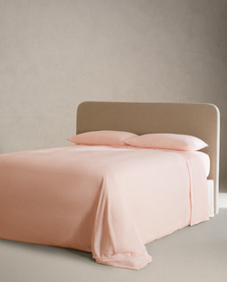 Zara Home - Атласная простыня с эластичной лентой, высота 40 см (300 нитей), розовый, 200х200х40 см