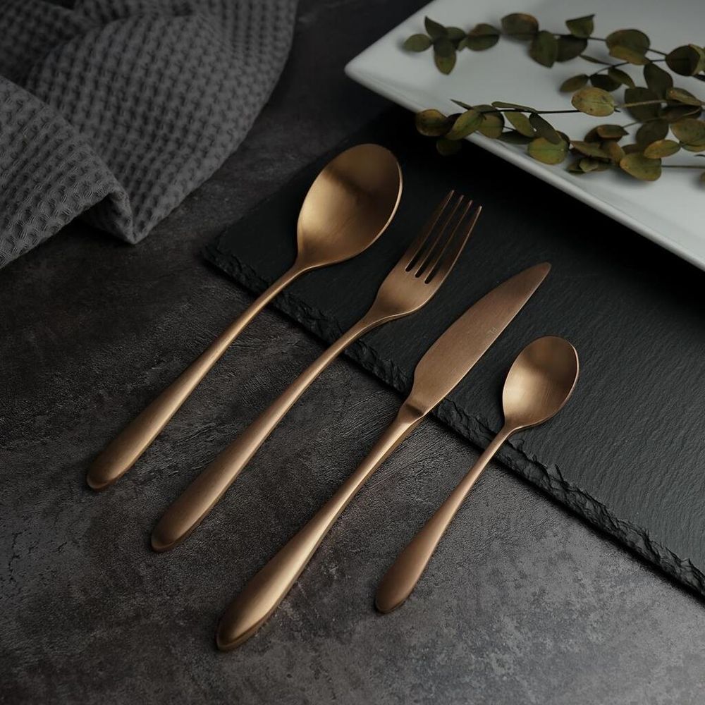 Вилка столовая 21,5 см матовая цвет светлая медь PVD   [12]