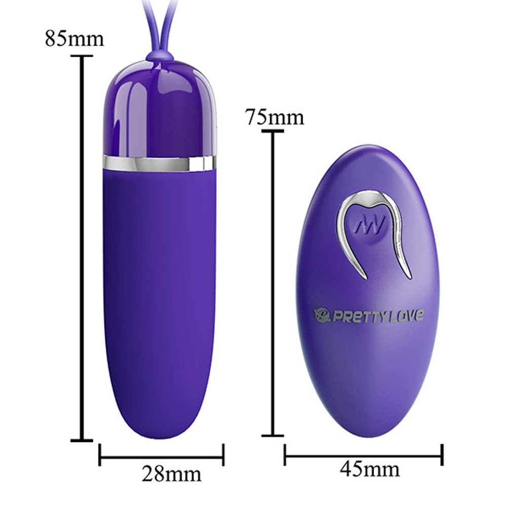 Фиолетовое виброяйцо 8,5см с пультом ДУ Pretty Love Darlene-Youth BI-014403WL