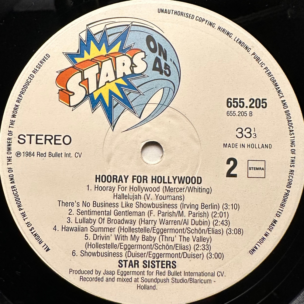 The Star Sisters - Hooray For Hollywood (Голландия 1984г.)