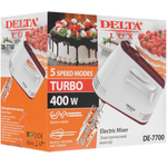 Миксер DELTA LUX DE-7700 белый с бордовым