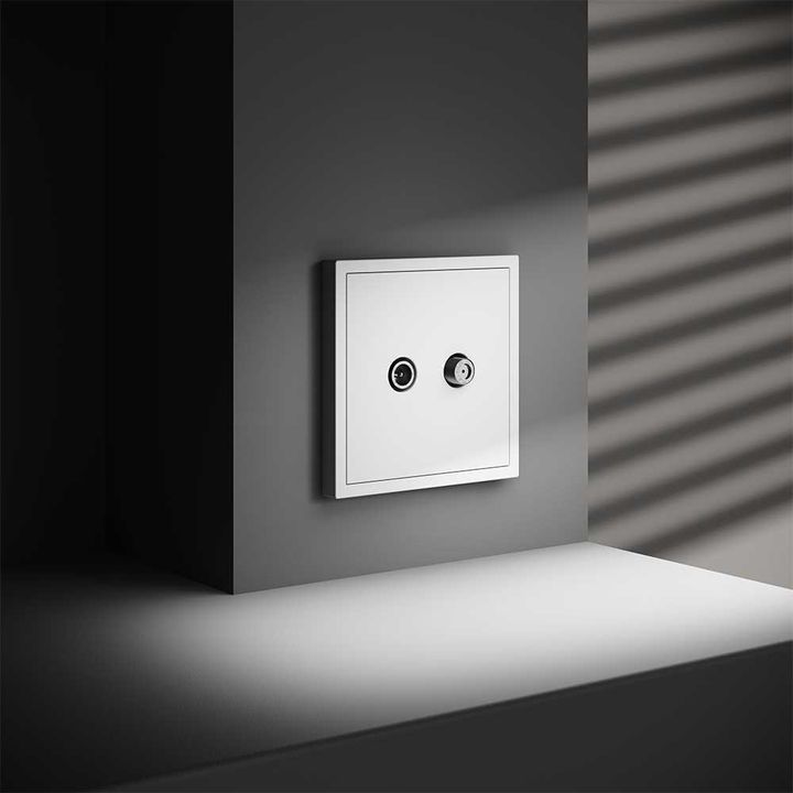 Розетка телевизионнная встраиваемая Voltum S70 оконечная TV+SAT, (белый матовый) VLS060402