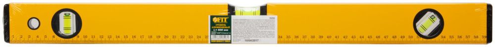 18206 Уровень "Стайл" Профи 600 мм, 3 глазка, желтый усил.корпус, фрезер. рабочая грань, шкала FIT