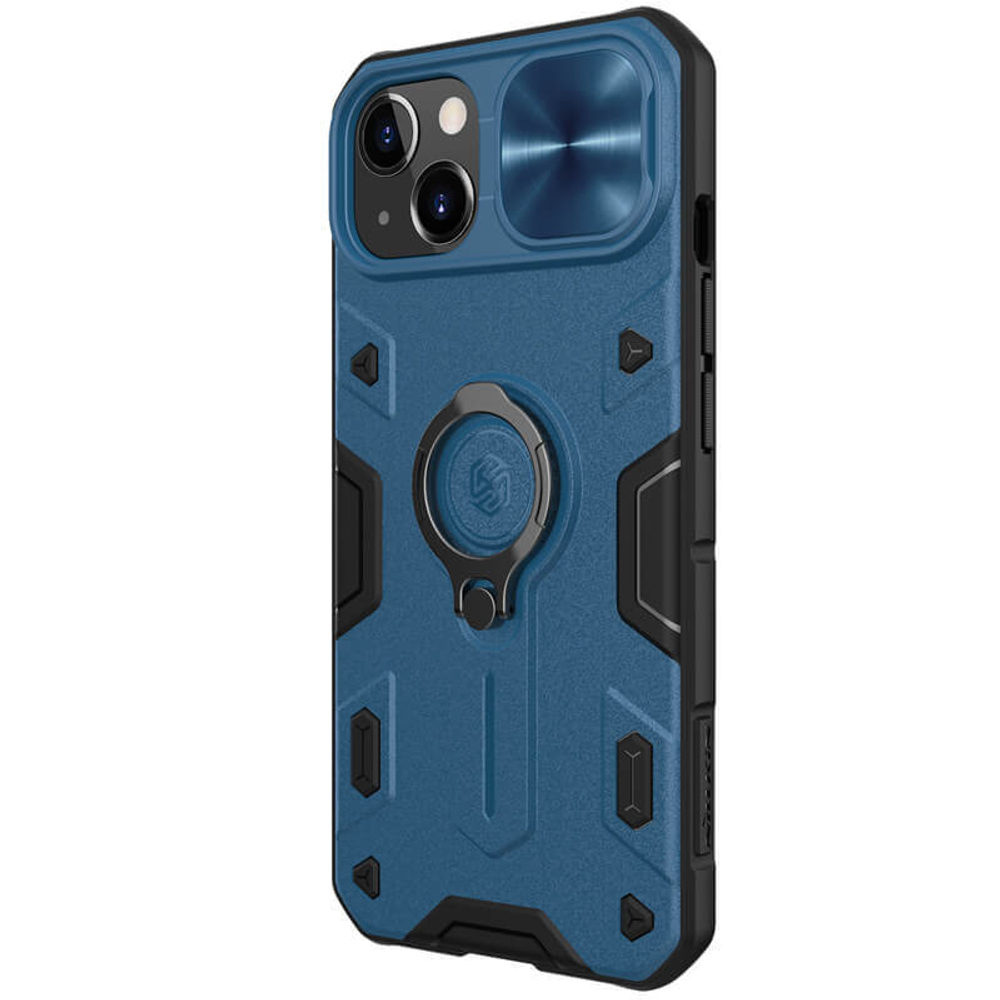 Противоударный чехол с кольцом и защитой камеры Nillkin CamShield Armor Case для iPhone 13