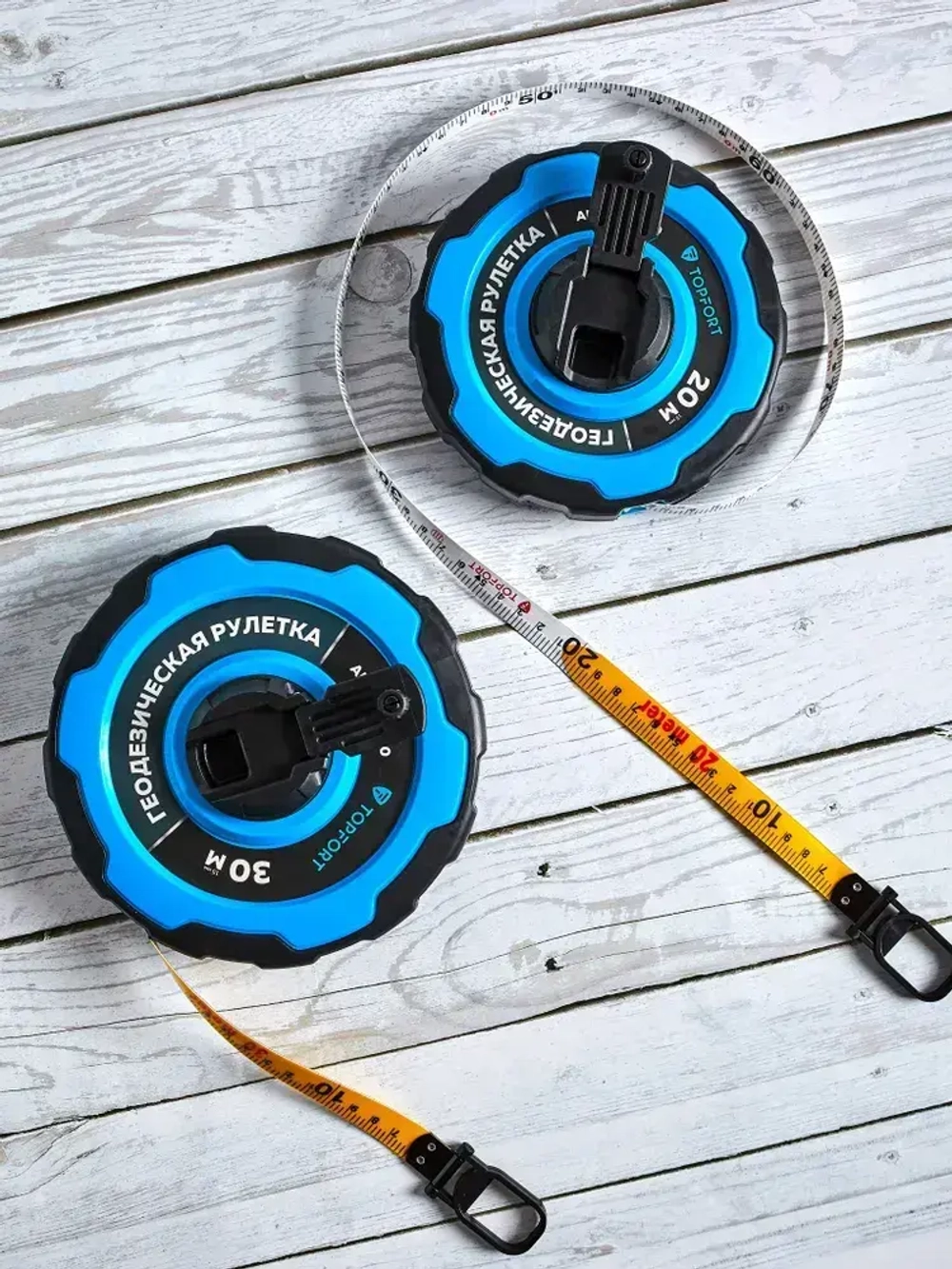 Рулетка строительная геодезическая TOPFORT измерительная, для ремонта, с автостопом, 20 м х 15 мм