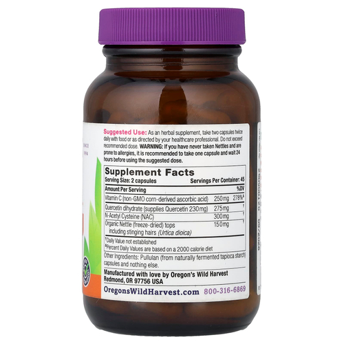 Oregon's Wild Harvest, Aller-Aid™ with Quercetin and NAC, 90 Vegan Capsules