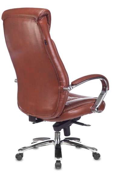 Кресло руководителя Бюрократ T-9924WALNUT светло-коричневый Leather Eichel кожа крестов. металл/дере