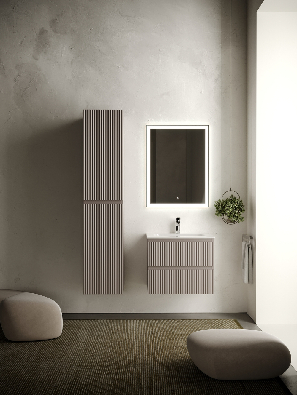 Тумба с раковиной Sancos Snob R 60 см SNR60SM doha soft
