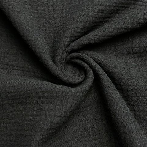 Ткань Муслин ш140см плот.125г/м2 100%хлопок, цвет черный
