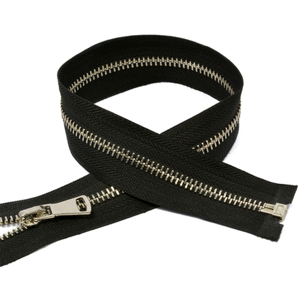 Молния мет. №5 никель шлиф.звено, 40 см цв. черный уп.10шт