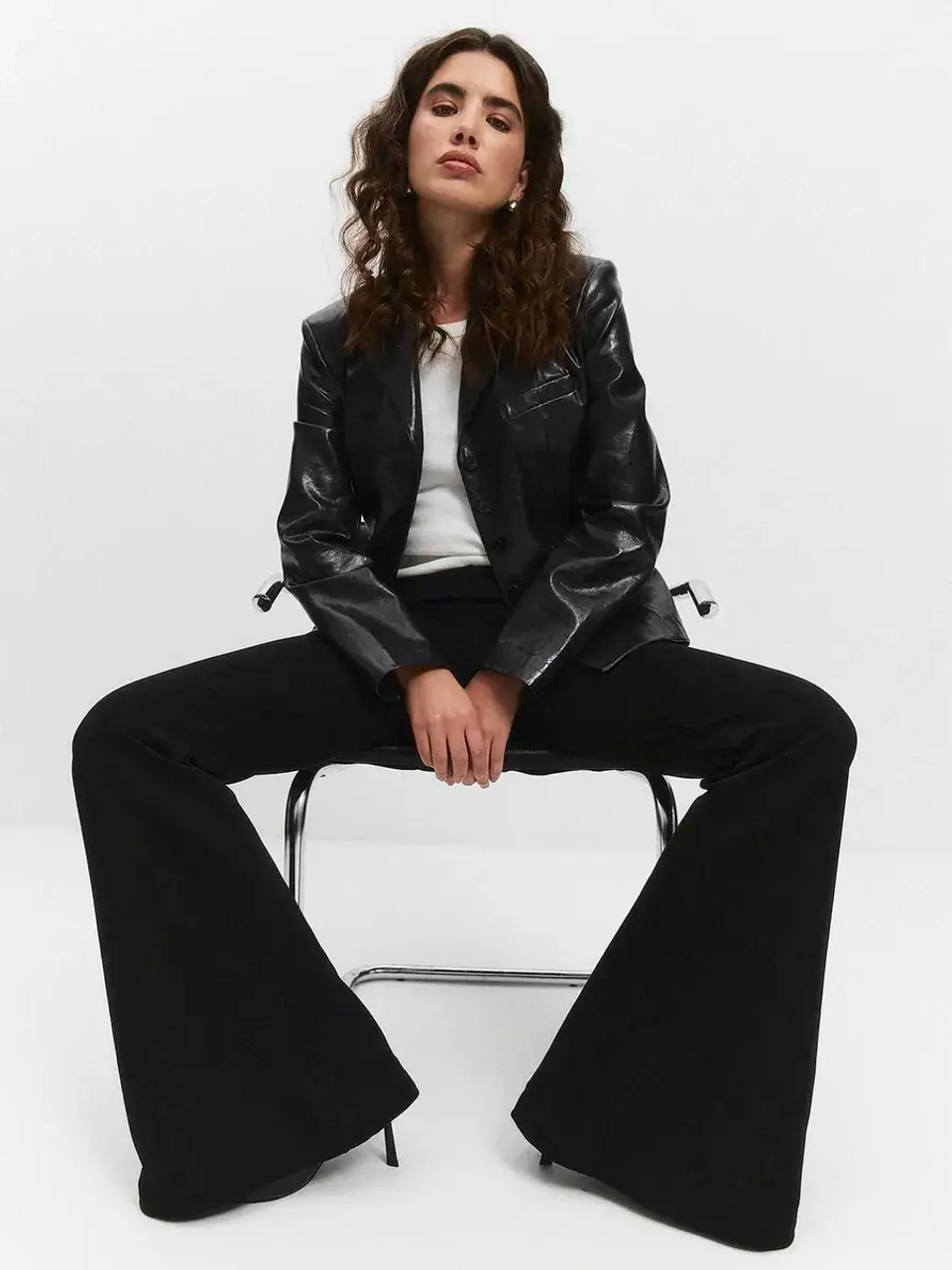 Брюки клеш трикотажные