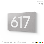 Номер на дверь 617, табличка на дверь для офиса, квартиры, кабинета, аудитории, склада, серая 120х70 мм, Айдентика Технолоджи