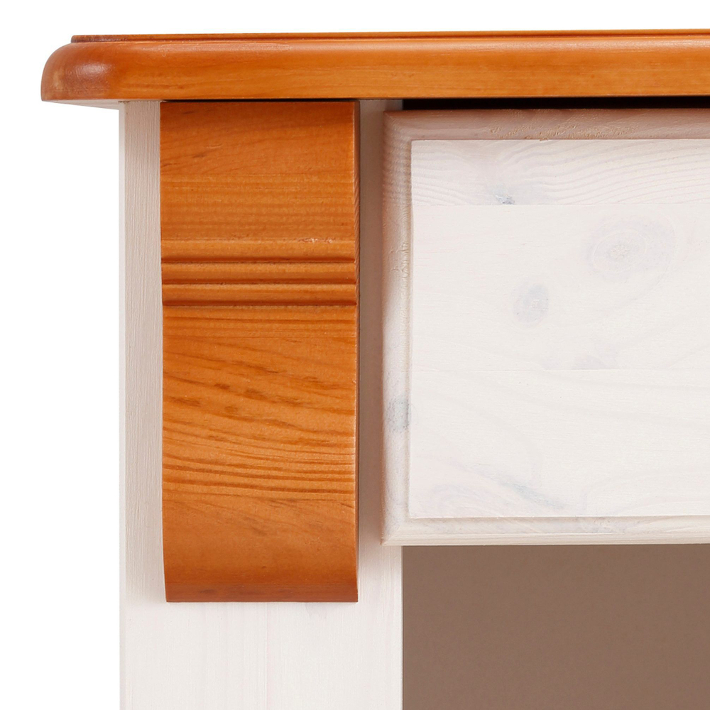 Тумба прикроватная Аделя 52х40х48 см из массива сосны, белый воск/черри