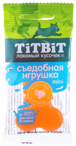 TitBit лакомство для собак Съедобная игрушка косточка с индейкой Mini 20 гр.