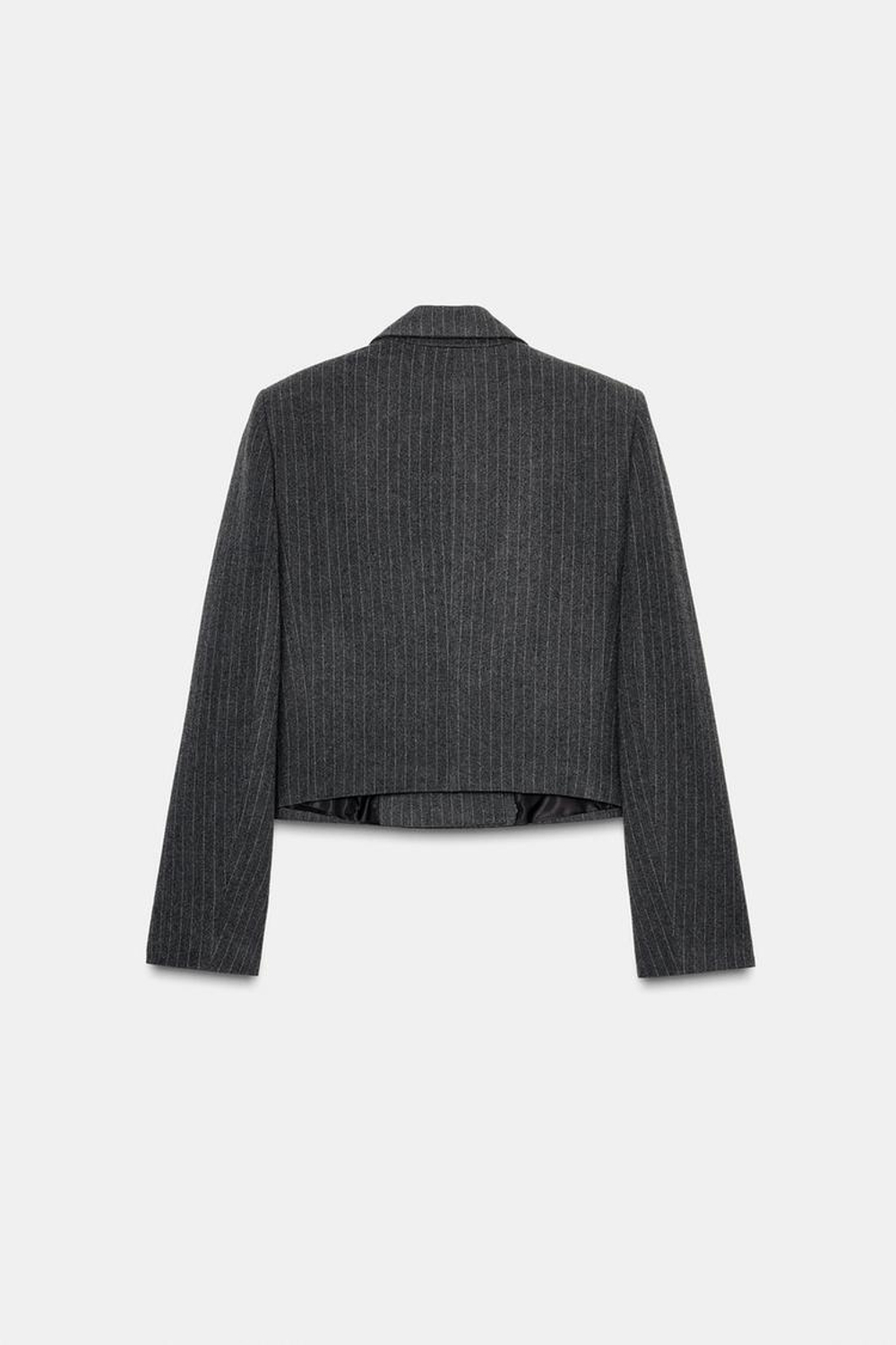 ZARA УКОРОЧЕННЫЙ ДВУБОРТНЫЙ БЛЕЙЗЕР В ТОНКУЮ ПОЛОСКУ, ПОЛОСКИ