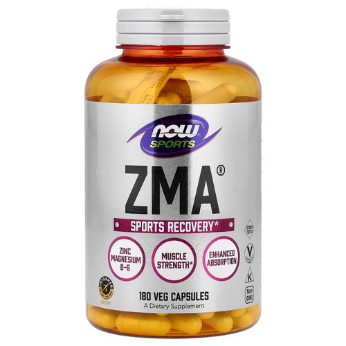 NOW Foods, Sports, ZMA®, 180 растительных капсул