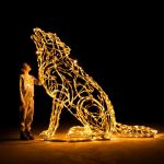 уличная светодиодная фигура "Волк воющий"