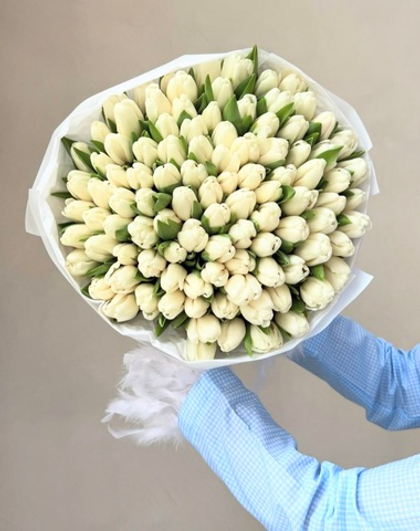 101 белый тюльпан