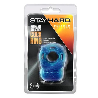 Голубое эрекционное виброкольцо Reusable 5 Function Cock Ring (Цвет: голубой)