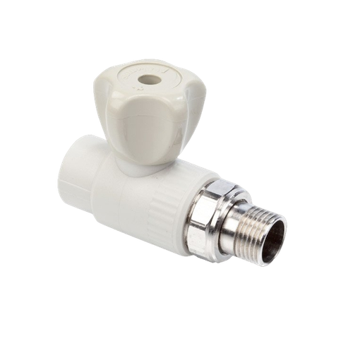 Кран шаровый ПП 25 х 3/4 радиаторный прямой белый по низкой цене