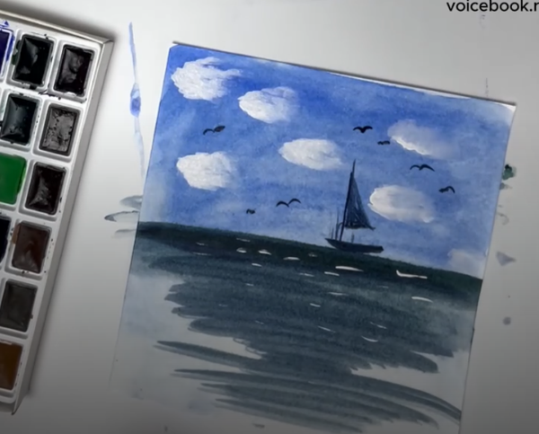 Рисуем картину "Море"