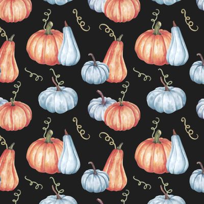 Винтажные тыквы акварель. Тыквы.