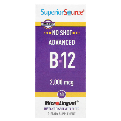 Superior Source, Advanced B-12, 2000 мкг, 60 быстрорастворимых таблеток MicroLingual®