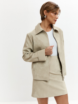 Куртка Сидни из экокожи в оттенке миндаля