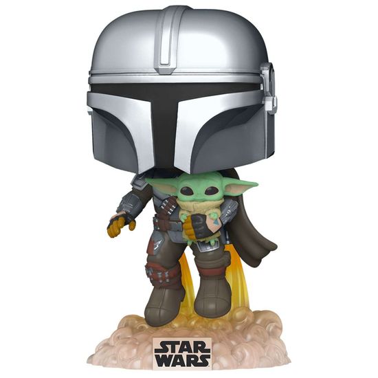 Фигурка Funko POP! Bobble Star Wars Mandalorian Mandalorian with The Child (402) 50959 / Фигурка по мотивам сериала "Мандалорец", Мандалорец с Грогу