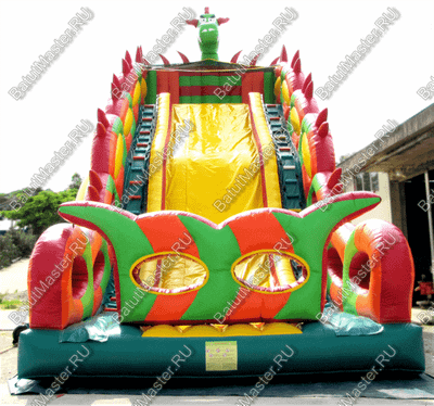 Батут-горка "Дракон 3" с шипами, два входа 11*6*8,5 м