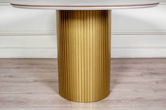 Стол DUBAI 120 Calacata gold gloss / gold slats