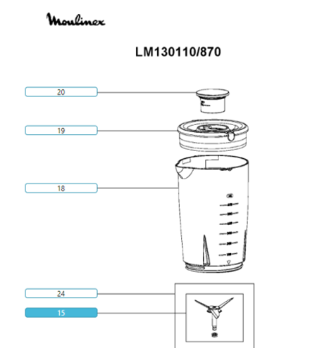 Блок ножа для блендера Tefal (Тефаль) MS-650689