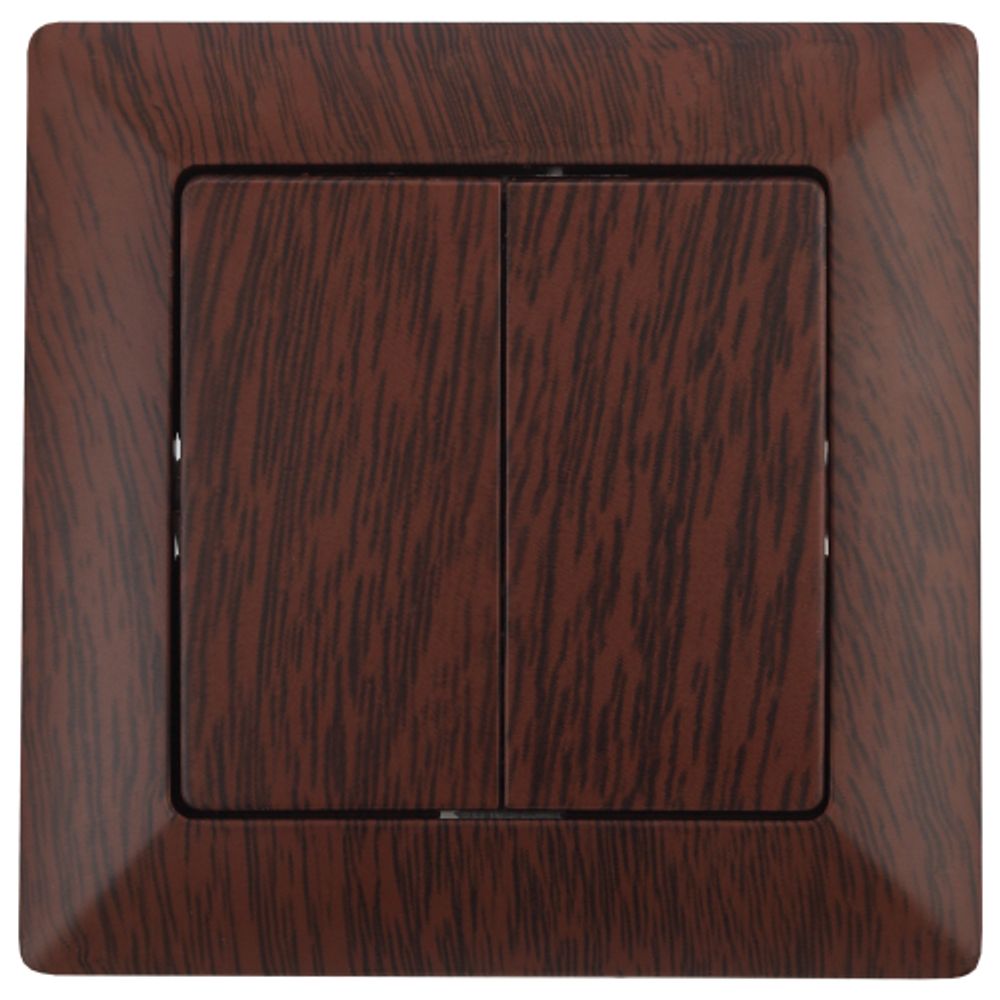 Выключатель Intro Solo 4-104-10 двухклавишный 10А-250В, IP20, СУ, венге