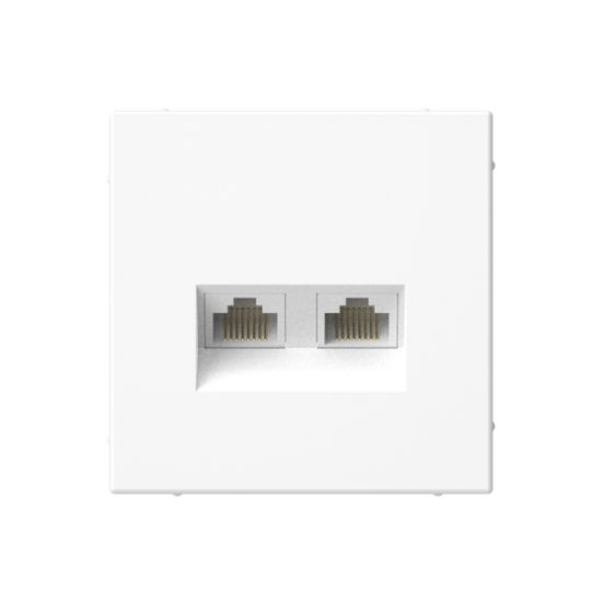 Розетка компьютерная 2-м ArtGallery RJ45 + RJ45 кат.5E механизм бел. SE GAL000185