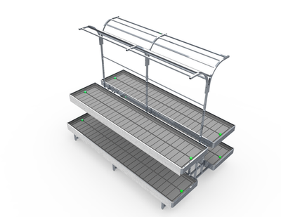 Стойка 2-х ярусная 2800*1740*2050-2250мм, с аркой под кашпо