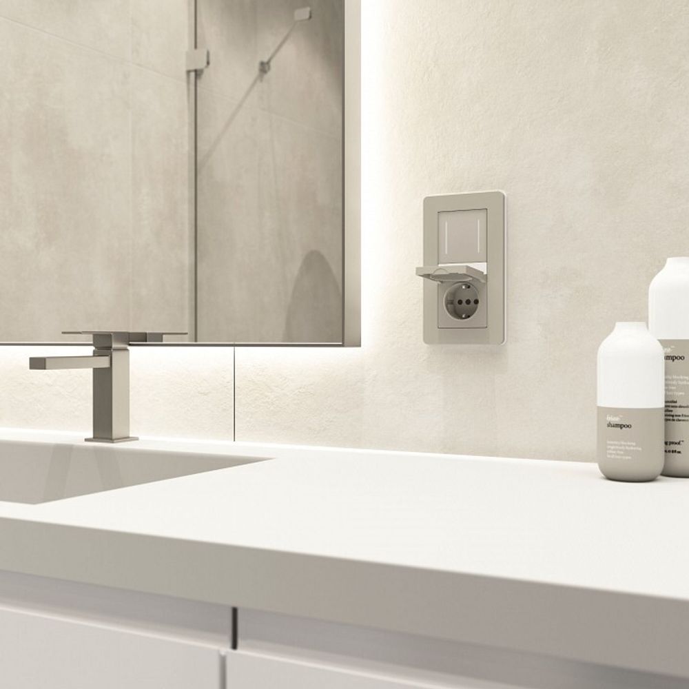 Выключатель двухклавишный с подсветкой без рамки Werkel дымчатый W4522014